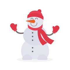 Snowman vector illustration on white background
