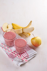 Berries and banana smoothie (milkshake)