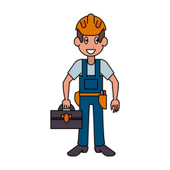 Construction worker avatar cartoon icon vector illustration graphic design