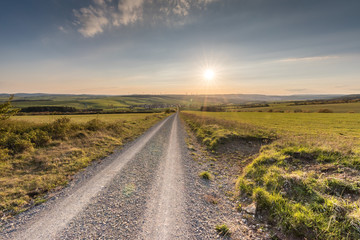 Street view in sundown