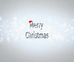 Christmas background, Merry Christmas words with Santa hat               