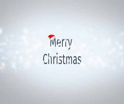 Christmas background, Merry Christmas words with Santa hat               