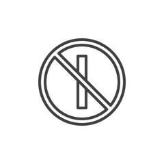 Single white traffic sign line icon, outline vector sign, linear style pictogram isolated on white. Symbol, logo illustration. Editable stroke