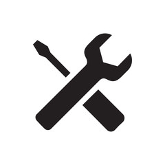 wrench and screwdriver icon illustration
