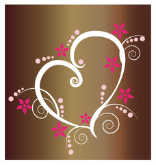 Floral heart design icon