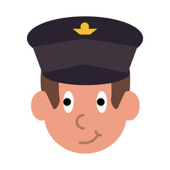 Commercial pilot avatar cartoon icon vector illustration graphic design