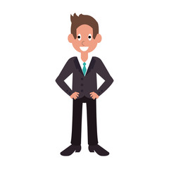 Businessman avatar cartoon icon vector illustration graphic design