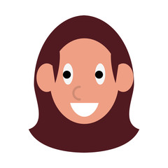 Woman face cartoon icon vector illustration graphic design