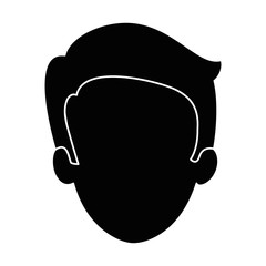 young man head avatar character vector illustration design