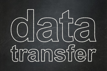 Data concept: text Data Transfer on Black chalkboard background