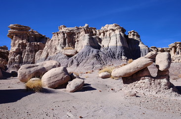 eroded rocks in petrified forest NP