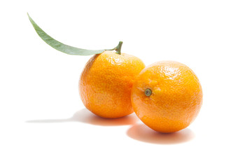 Mandarin on a white background