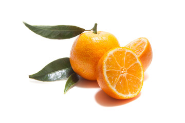 Mandarin on a white background