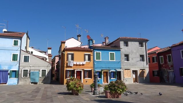Cozy patio on a sunny day. Burano island, Venice
