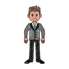 Businessman avatar cartoon icon vector illustration graphic design