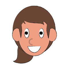 Woman face cartoon icon vector illustration graphic design