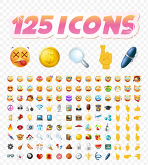 Set of Realistic Cute Icons on Transparent Background . Isolated Vector Illustration 