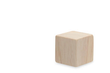 wooden cube isolated on white background