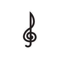 treble clef icon illustration