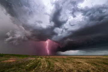 Photo sur Plexiglas Orage La foudre et les nuages sombres d& 39 un orage violent.
