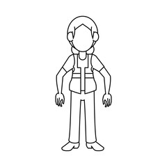 Construction worker avatar cartoon icon vector illustration graphic design