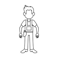 Construction worker avatar cartoon icon vector illustration graphic design