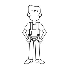 Construction worker avatar cartoon icon vector illustration graphic design