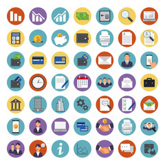 Set of vector icons of business, finance and money
