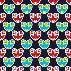 seamless vector illustration of Valentine's Day with abstract multicolor hearts