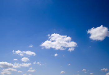 Heavenly landscape with clouds. Cumulus clouds in the sky