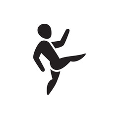 man doing exercises icon illustration