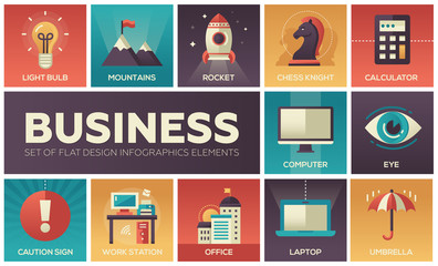 Business - set of flat design infographics elements