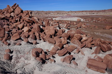 eroded rocks in petrified forest NP