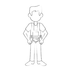 Construction worker avatar cartoon icon vector illustration graphic design