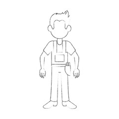 Construction worker avatar cartoon icon vector illustration graphic design