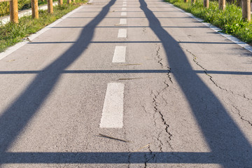 Cycle path with shadows design