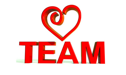 Red team and heart 3d symbol - 182590904