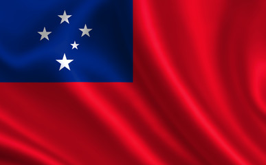 Samoa flag. A series of "Flags of the world."  ( The country - Samoa flag )
 
