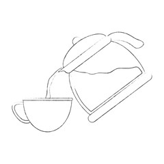 Coffe kettle serving cup icon vector illustration graphic design