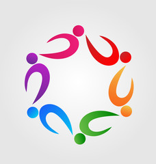 Obraz premium Teamwork business people, group of 6