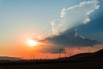 Obraz premium Amazing clouds at the sunset