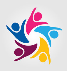 Teamwork people reaching their goals symbol