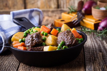 Beef and vegetable stew with potatoes