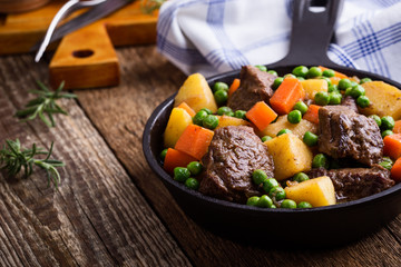 Beef and vegetable stew with potatoes
