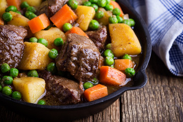 Beef and vegetable stew with potatoes