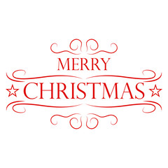 Merry Christmas text Calligraphic Lettering design card template. Vector illustration