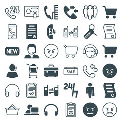 Set of 36 customer filled and outline icons