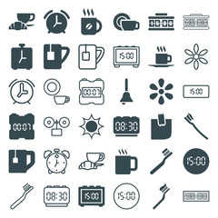Set of 36 morning filled and outline icons