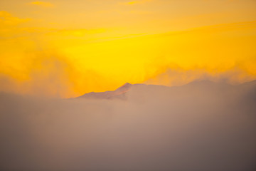 Sky at the sunset in the winter