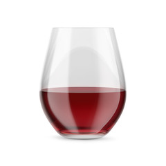 Stemless glass with red wine. Mock-up for products presentations